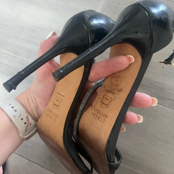 Stuart Weitzman Black Patent Leather Nudist size 6 - Picture 7 of 8